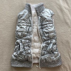 Shiny Silver Puffer Vest